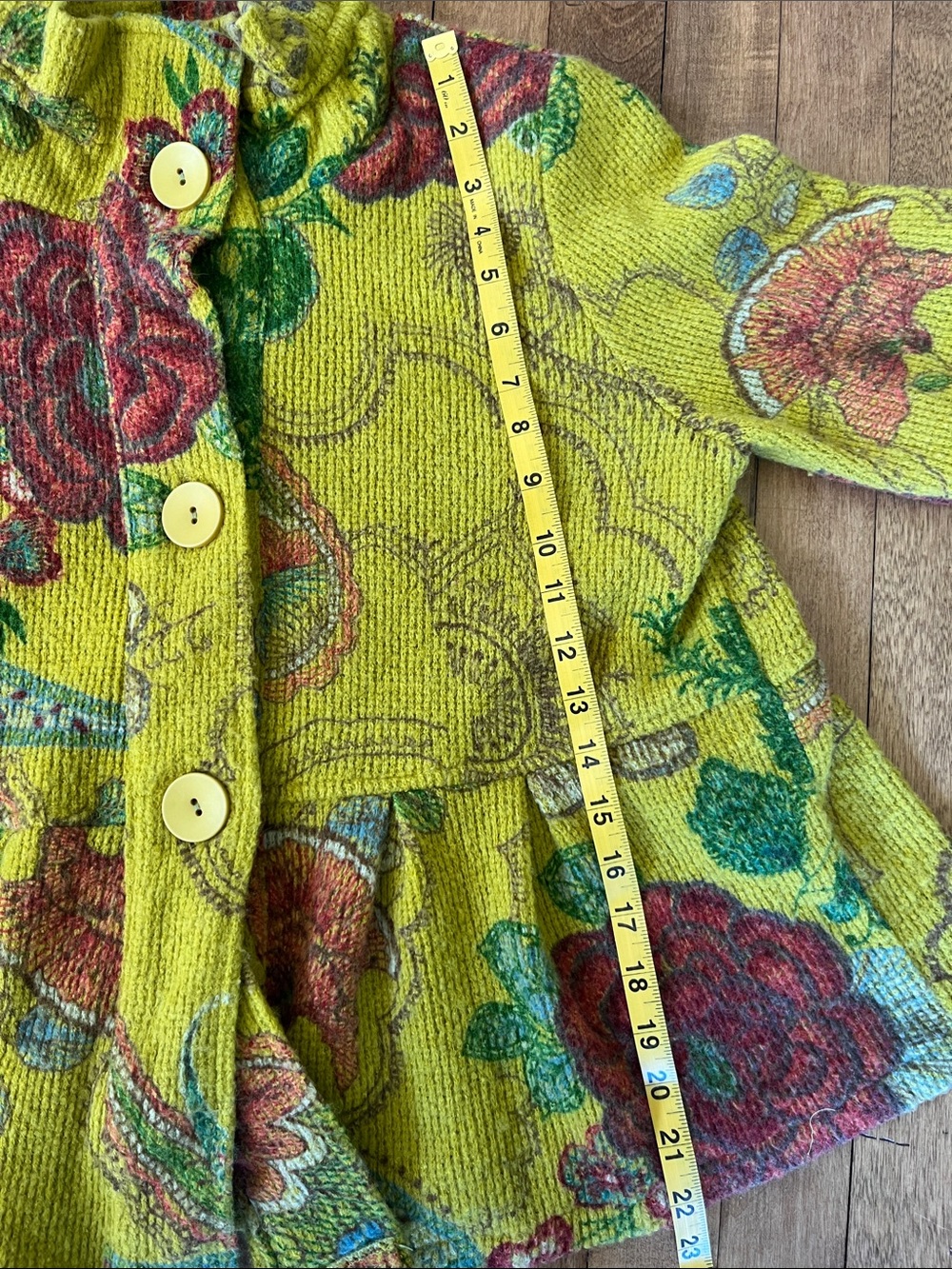 Yellow Floral Jacket with Ruffle Detail - Picture 10 of 10
